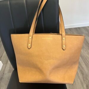 Poppy & Peonies Tan Tote Bag